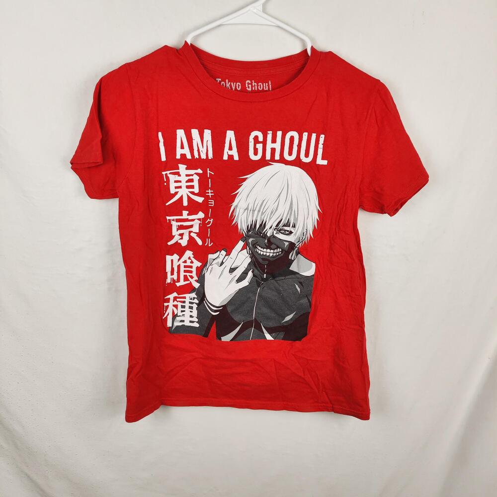 Tokyo Ghoul Shirt Mens Small Red Ken Kaneki I Am A Ghoul Graphic Anime Tee